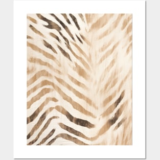 Taupe Animal Print Zebra Stripes Posters and Art